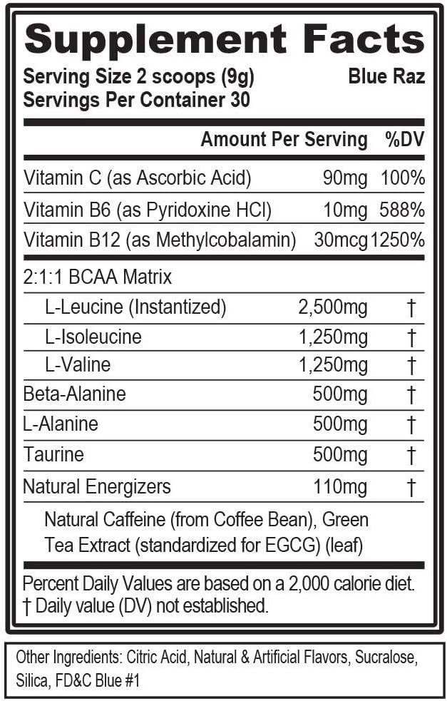 Polvo de BCAA EVL - Aminoácidos para Recuperación y Energía