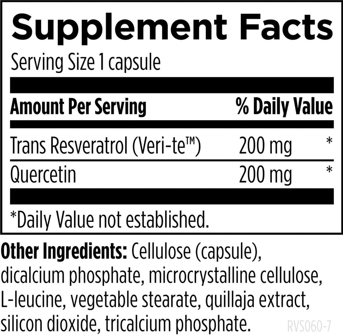 Suplemento Resveratrol Supreme Envejecimiento saludable 60u
