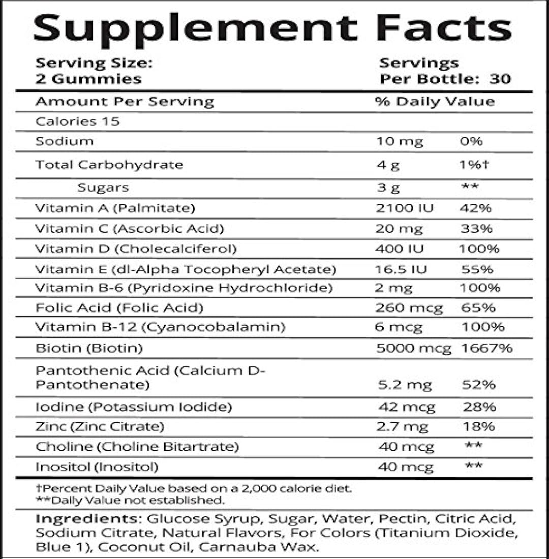 Vitaminas para el cabello (suministro de 2 meses)