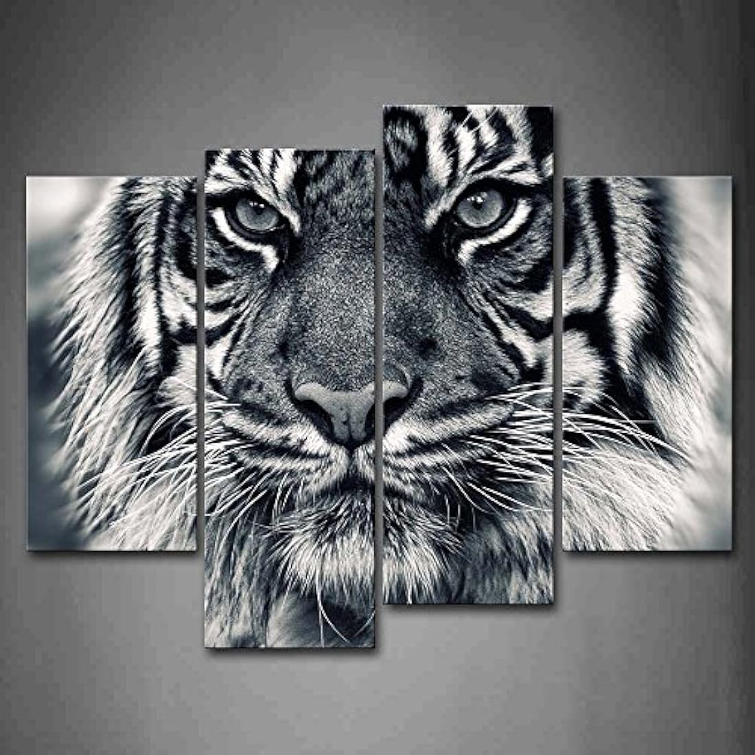 Cuadro de pared con diseño de tigre blanco y negro