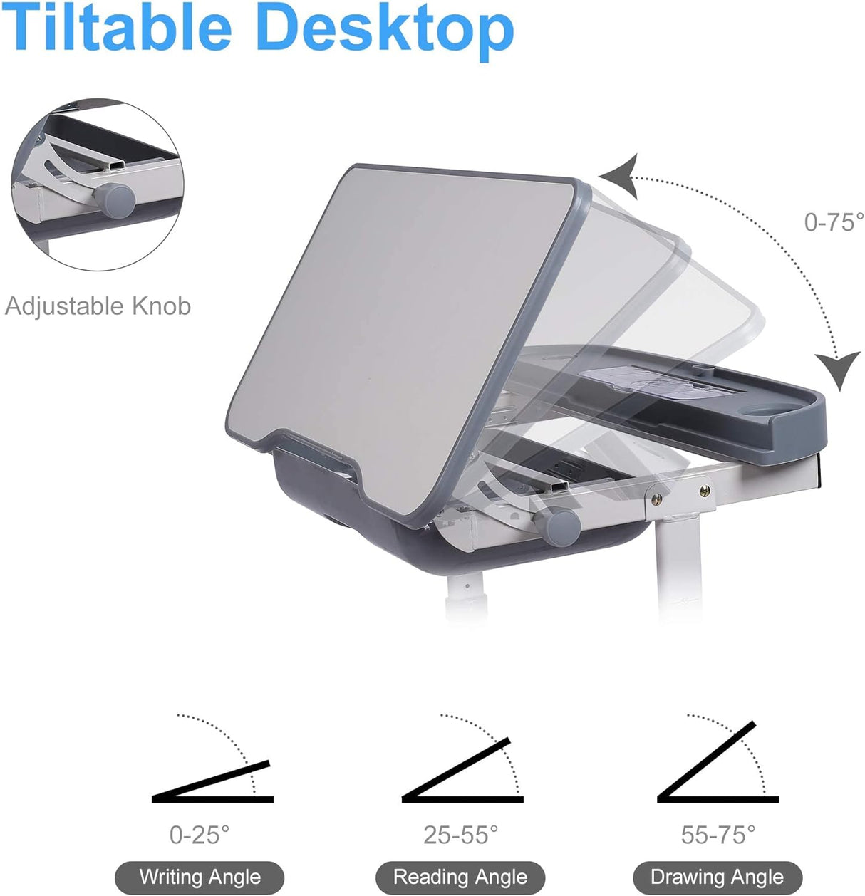 Escritorio y Silla Ajustables para Niños con Luz LED y Cajón