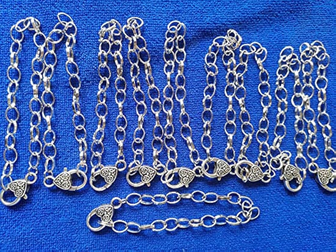 Pulseras de metal plateado por 10 unidades