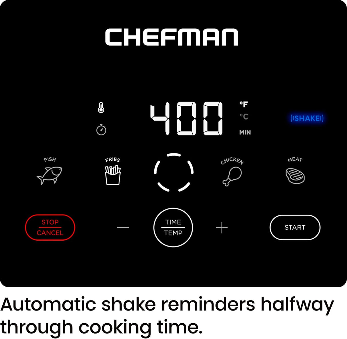 Freidora de aire Chefman TurboFry 5 Qt, control digital táctil