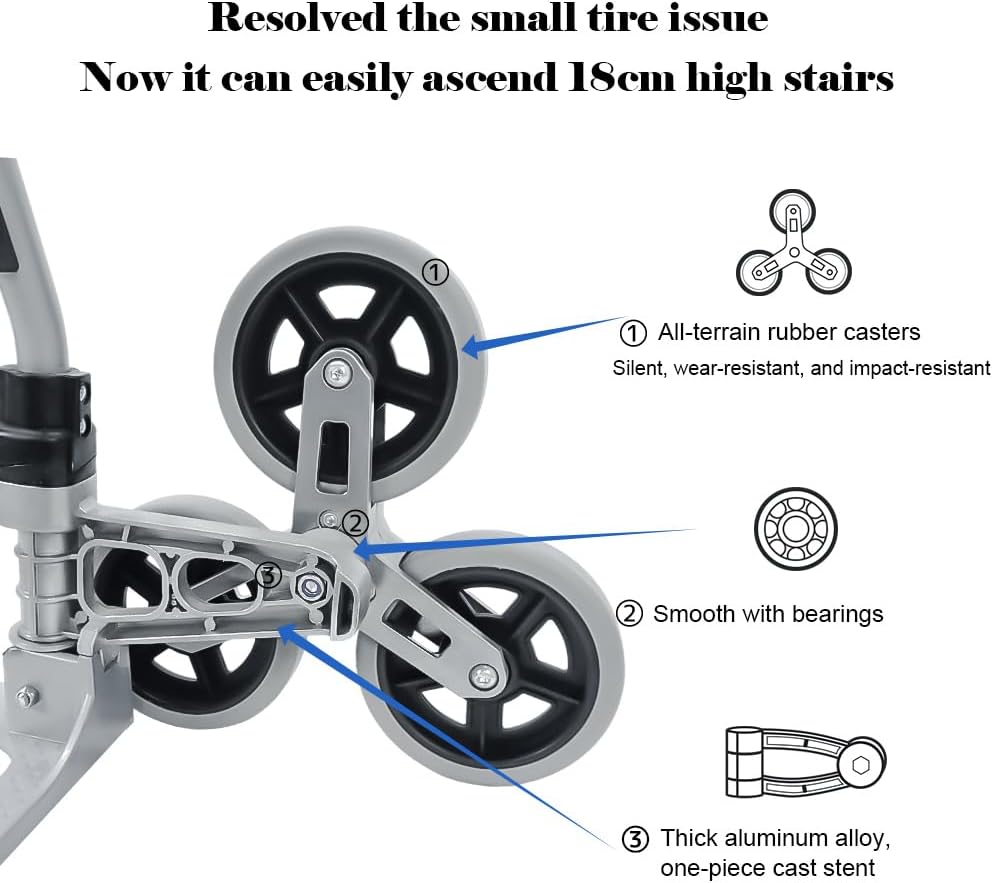 Carretilla Escaladora RJTEK - 400 lb, Neumáticos Grandes, Modelo