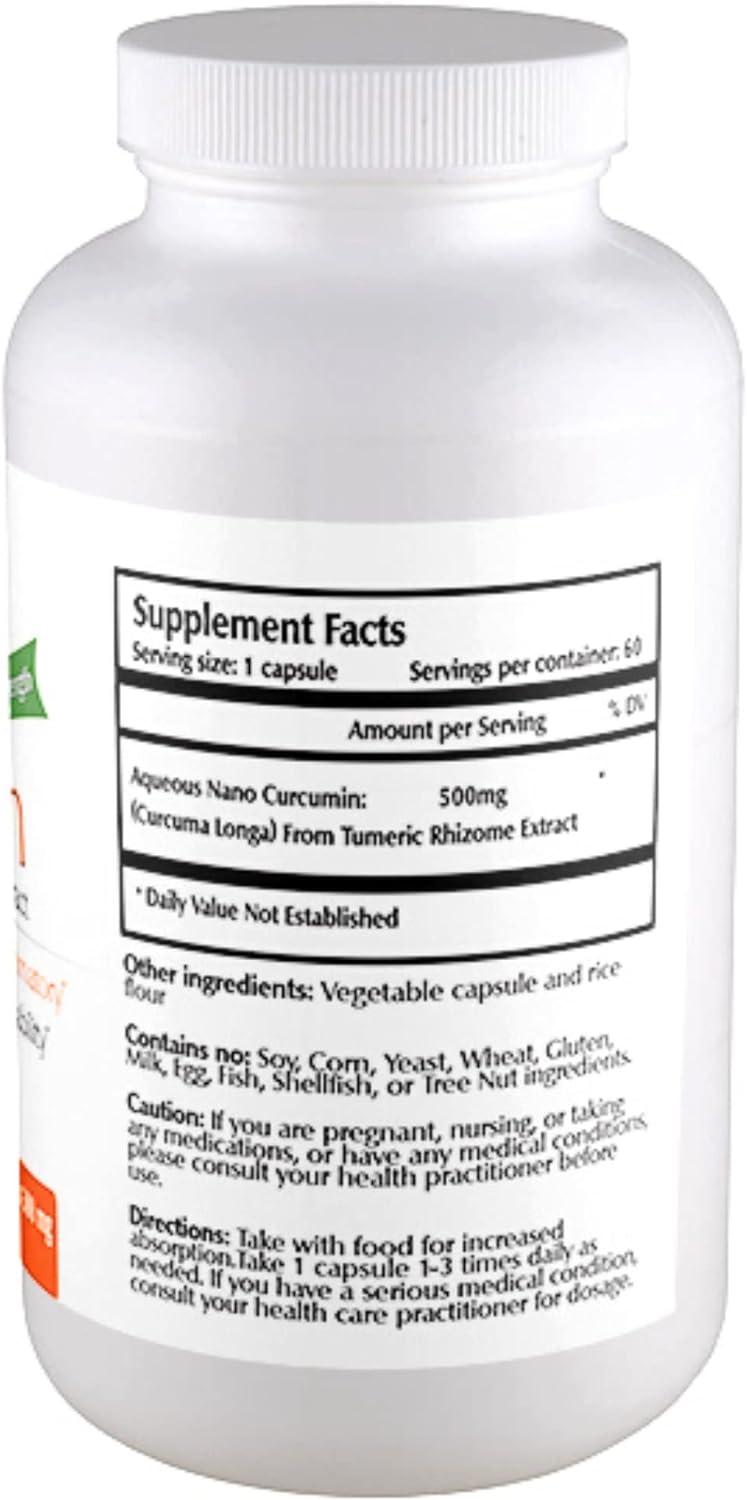 Suplemento de Curcuminas Nano, 500 mg, 60 Cápsulas Veganas