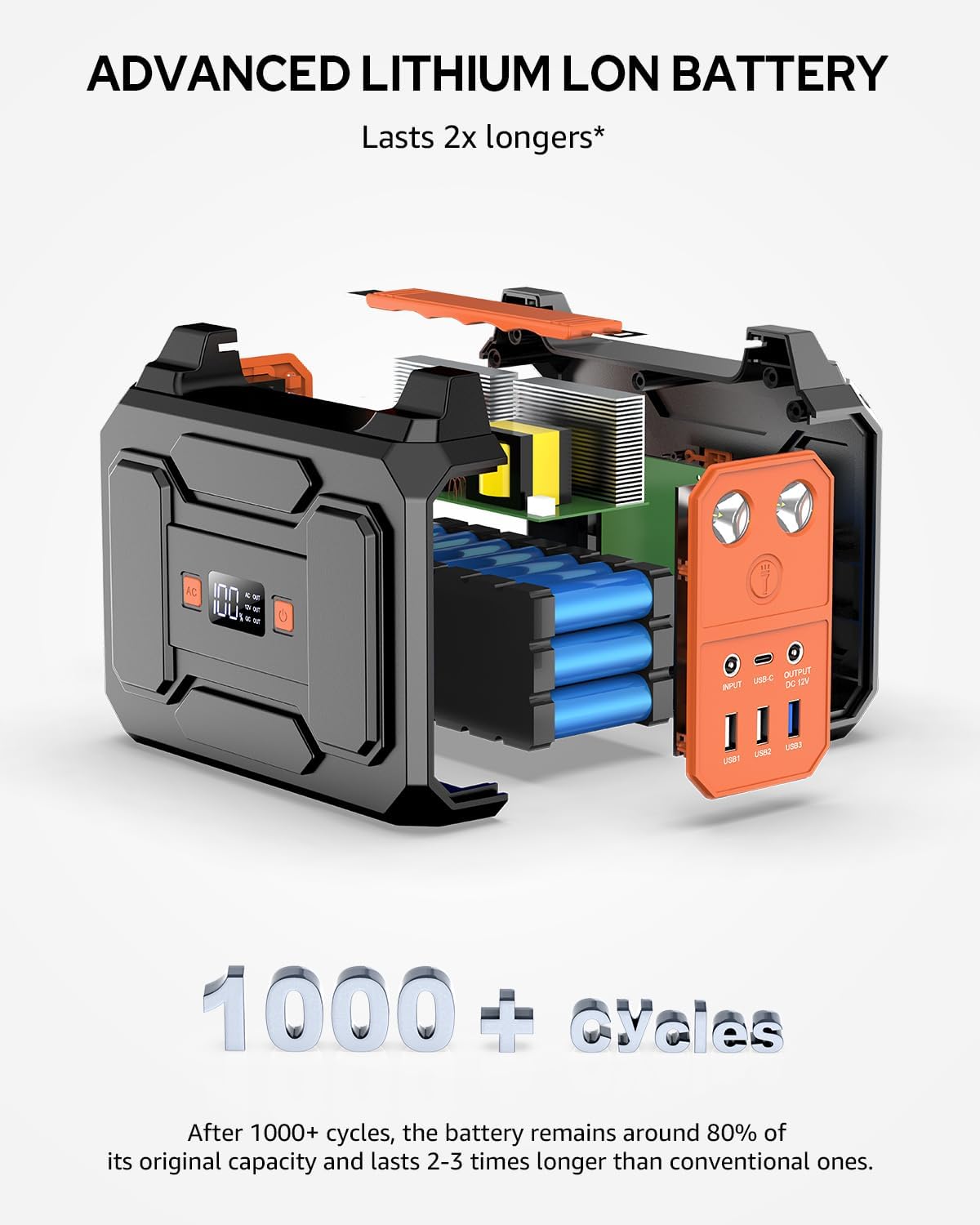 Estación de Energía Portátil 146Wh, 200W Pico, Cargador Solar