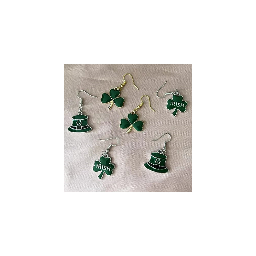 Aretes colgantes del día de San Patricio para mujeres