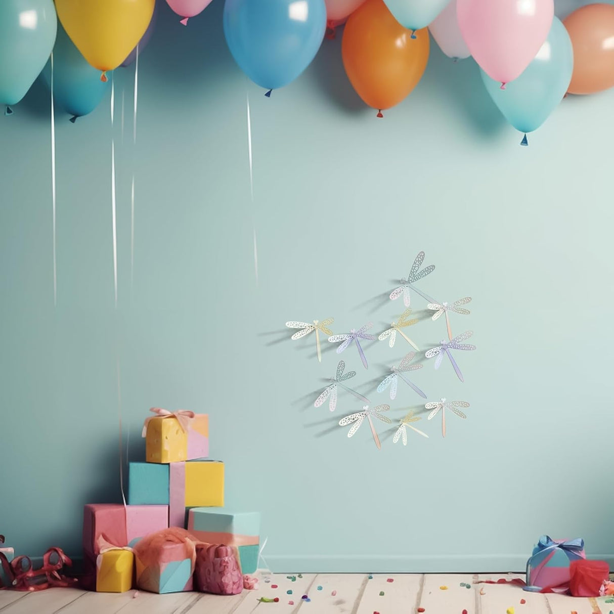 Decoración de Pared Libélula 3D - 60 Piezas - Arte Infantil