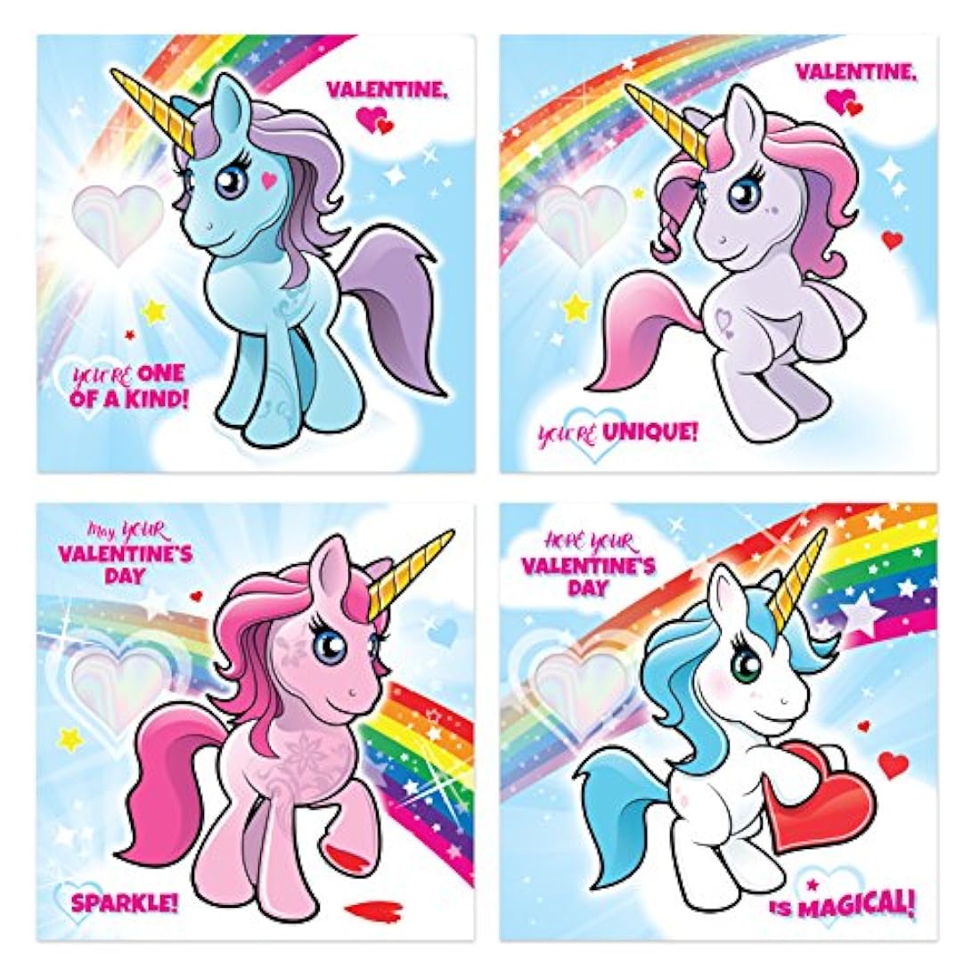 Kangaroo Tarjetas San Valentín,diseño unicornio y arco iris