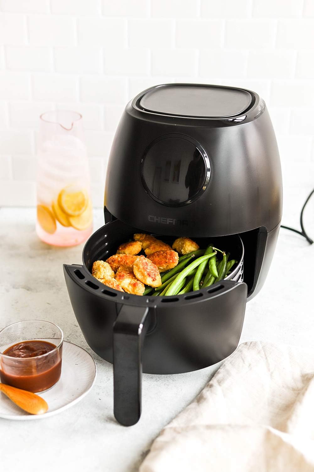 Freidora de aire CHEFMAN 3.6 Qt, digital, fácil de usar, incluye recetario