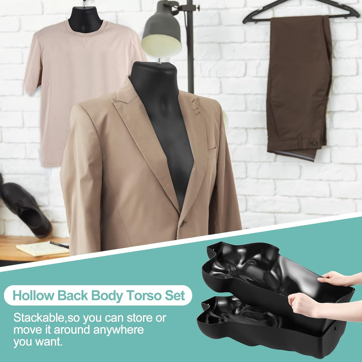 Torso Maniquí Kigley 4 Pcs, S-Medidas, Hueco, Exhibición