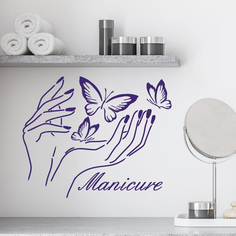 Vinilo Decorativo Uñas Diseño Mariposas G6573