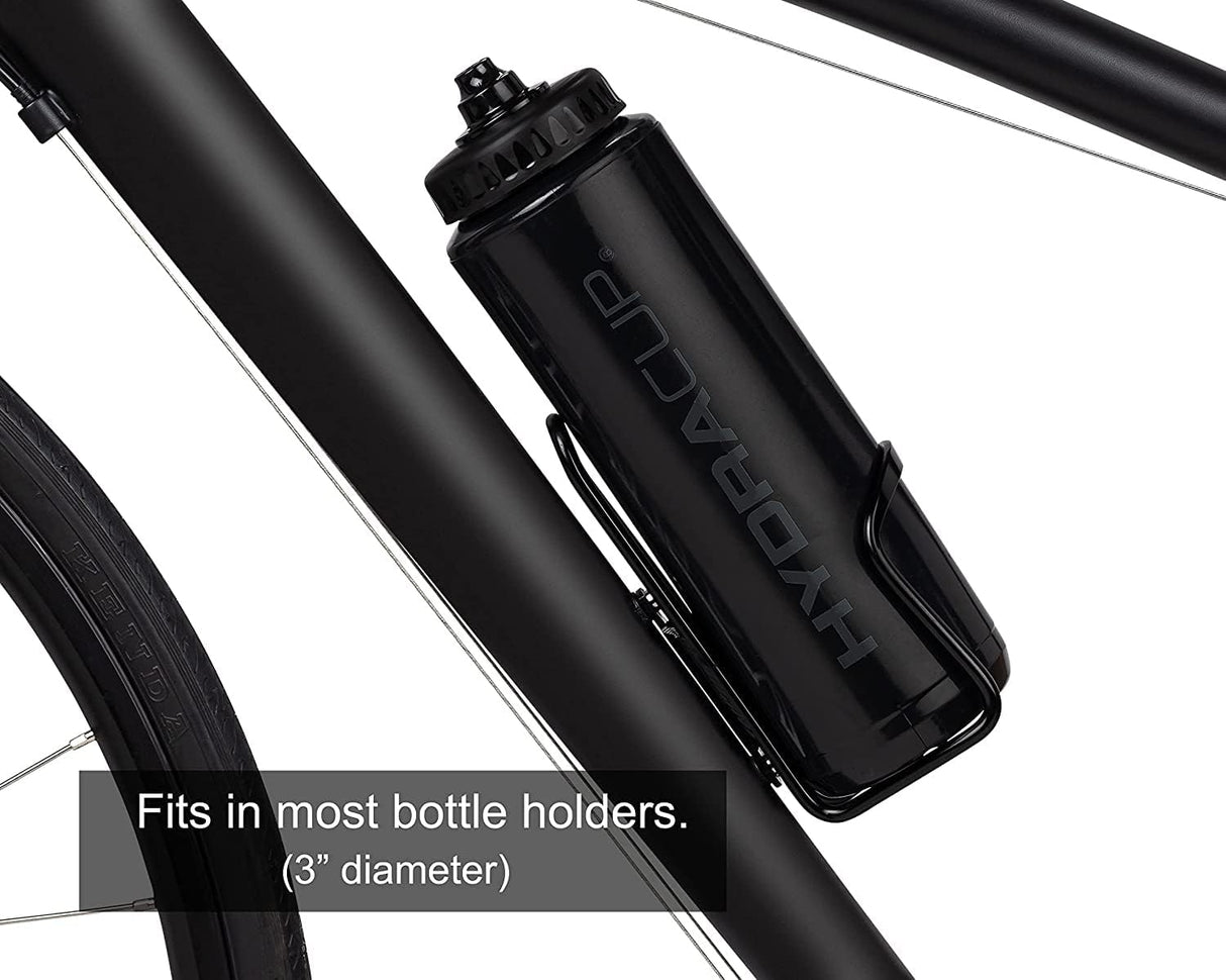Hydra Cup - Paquete de 4 botellas de agua exprimibles de 32 onzas, sin BPA, para deportes, ciclismo, bicicleta, hidratación rápida por chorro y batidor de alambre incluido.