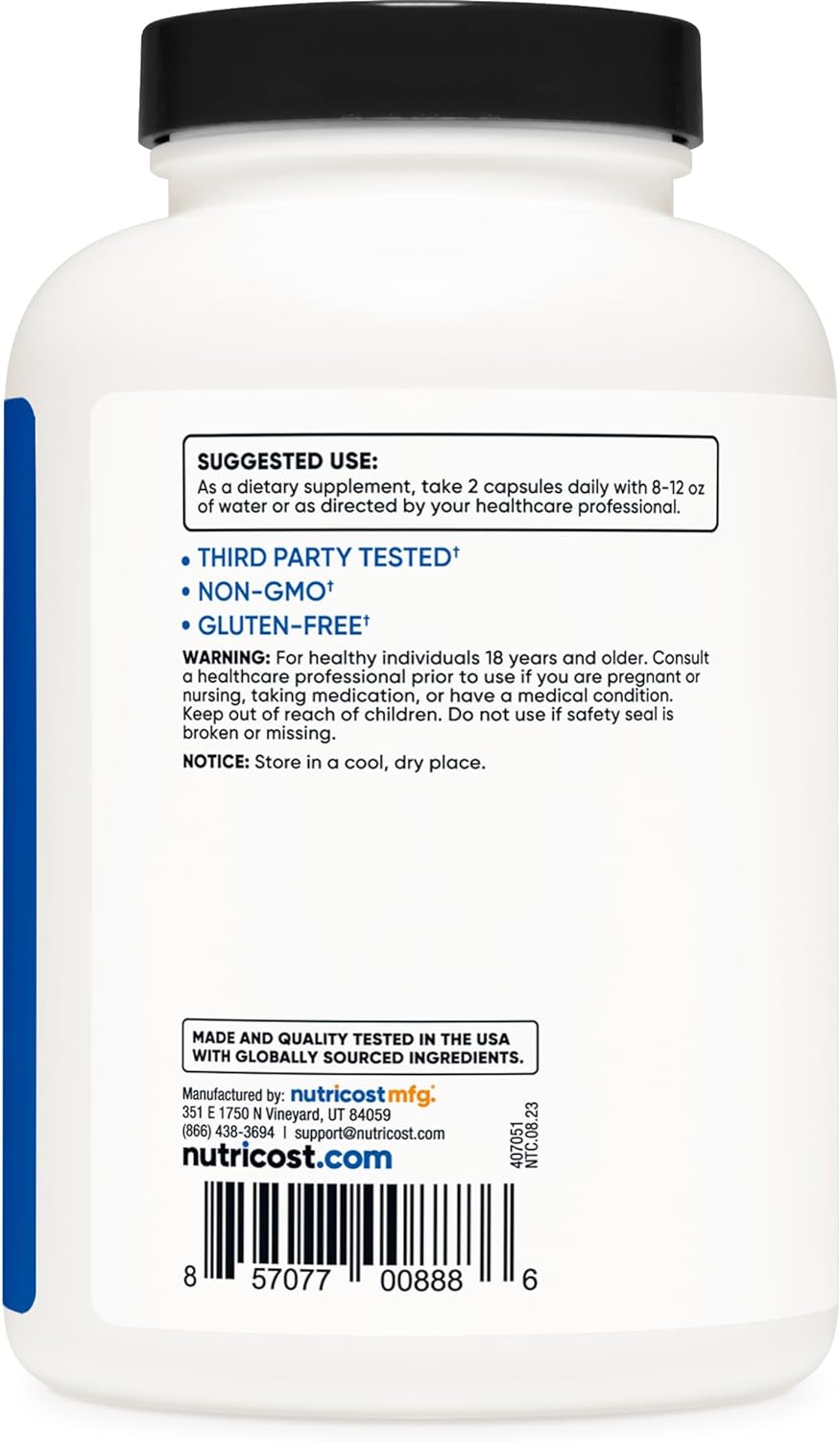 HMB 1000 mg 240 cápsulas, 500 mg/cápsula, 120 porciones