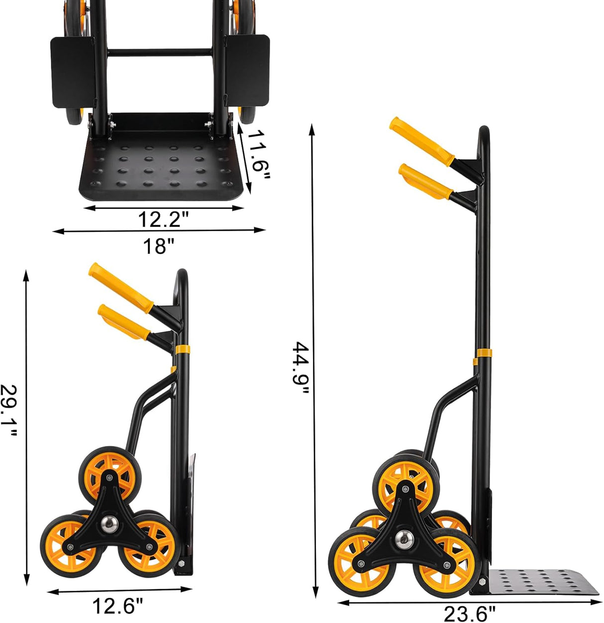 Carretilla de Escalera, 2 en 1, 350 lbs, 6 Ruedas, Modelo X123