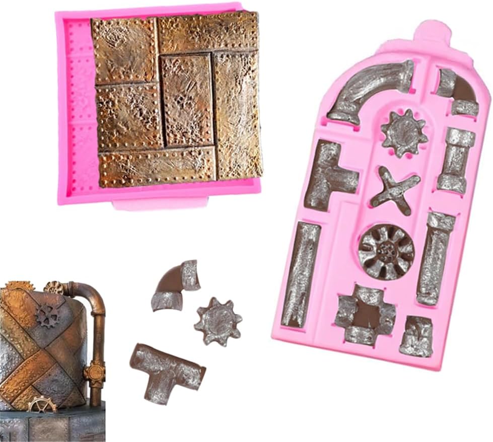 Moldes de fondant vintage en relieve 2 piezas Cjeuxnr