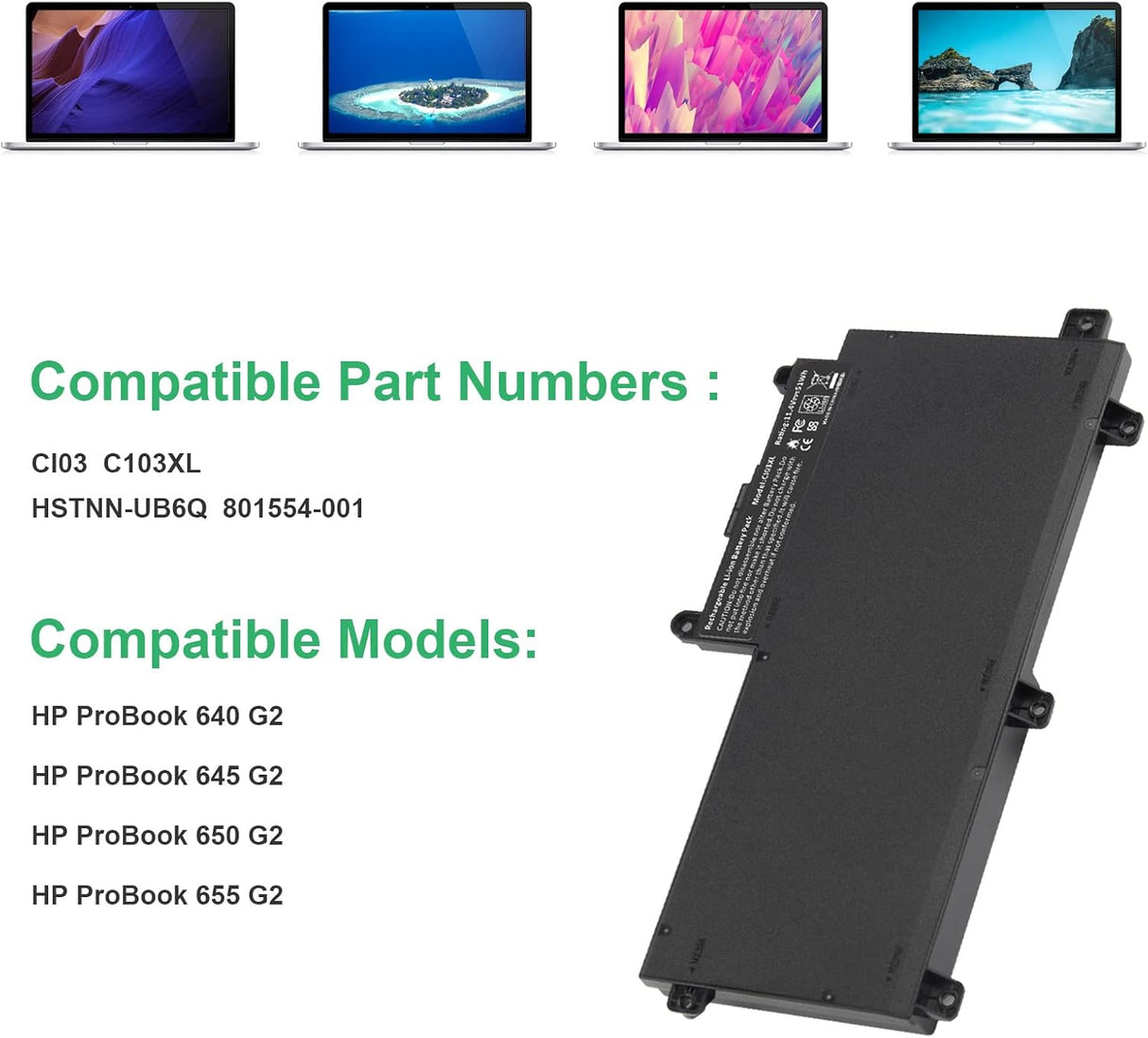 Batería CI03 CI03XL para Laptop HP ProBook 640/650 G2/G3