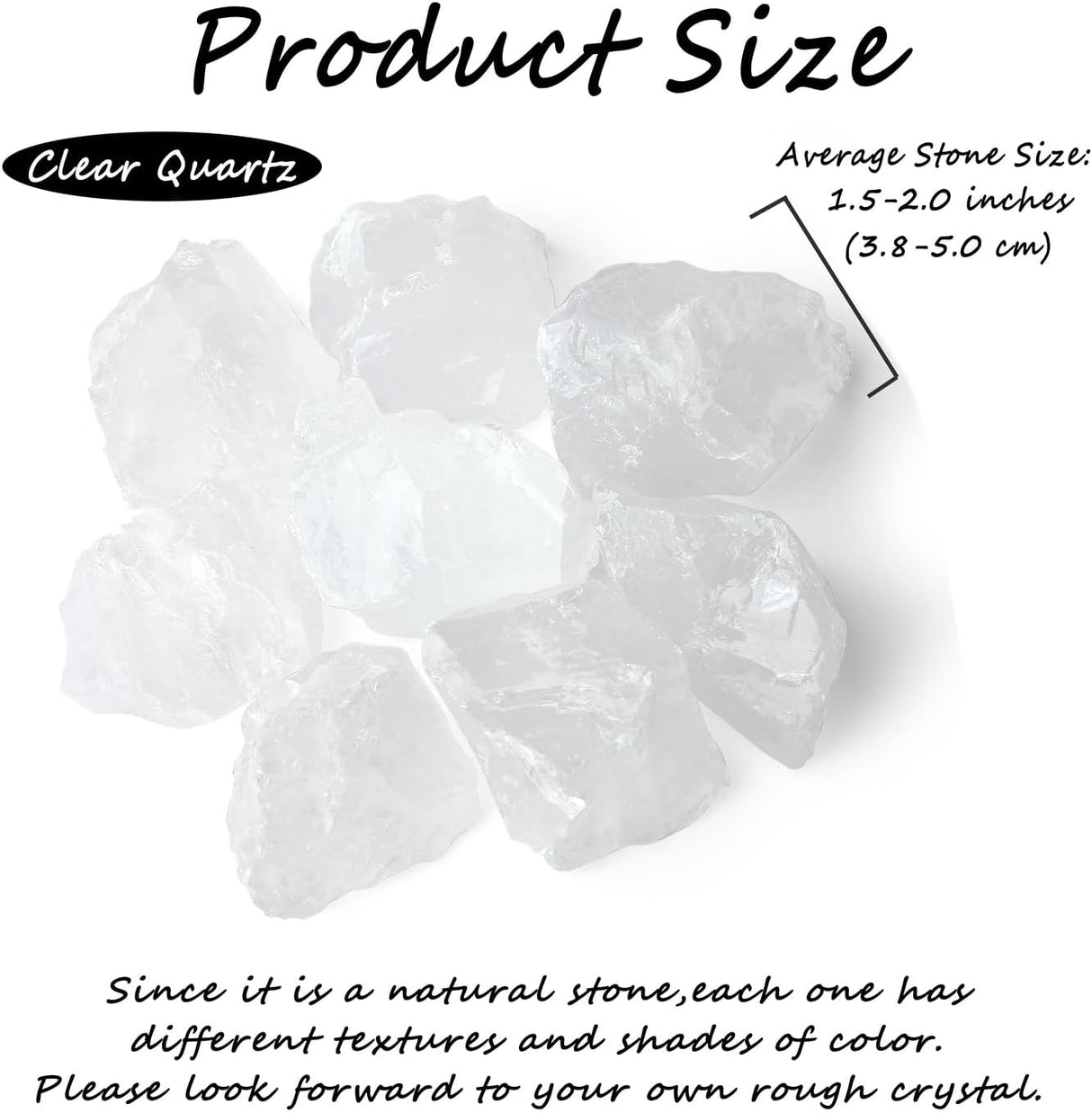 Cristales de cuarzo transparente de 2 pulgadas, cristales