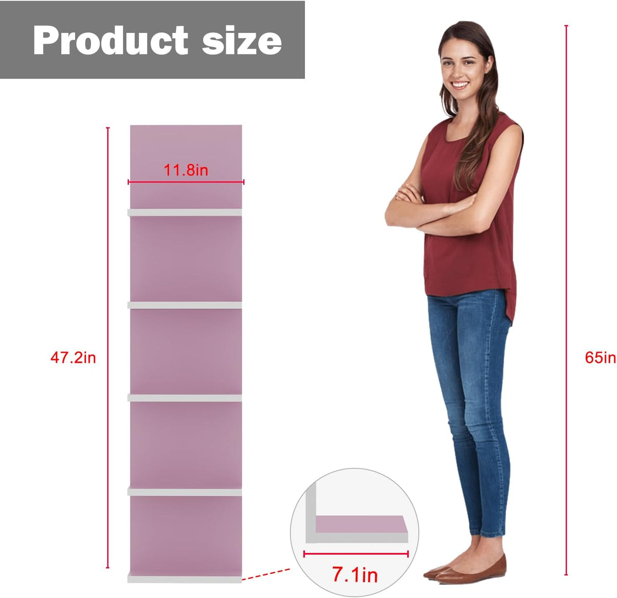 Estante Flotante 5 Niveles con Luz LED, Organizador Vertical