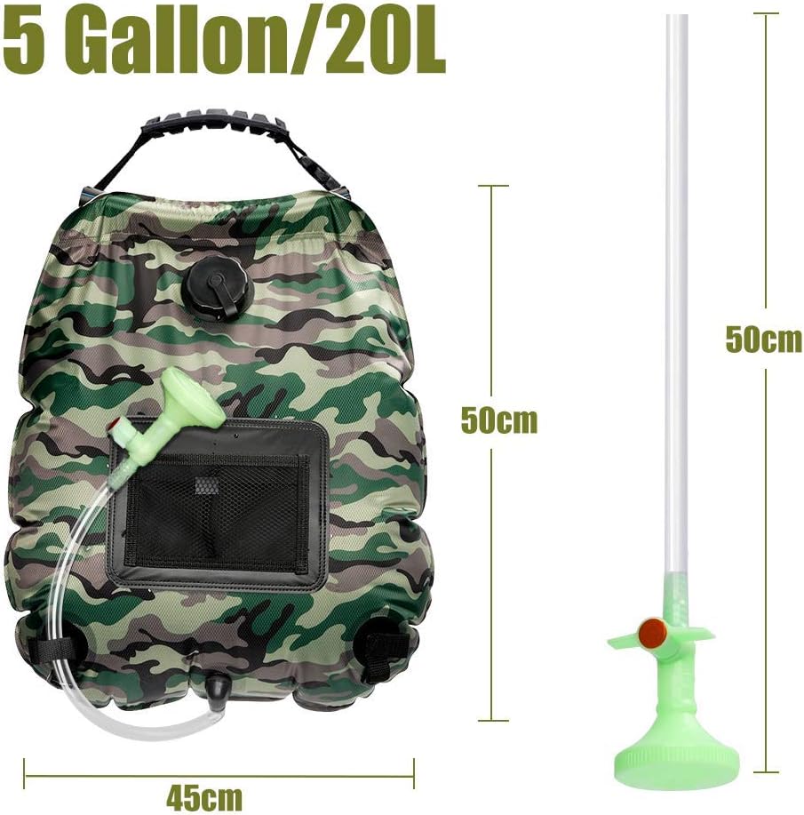 Bolsa de Ducha Solar Portátil con Manguera y Cabezal
