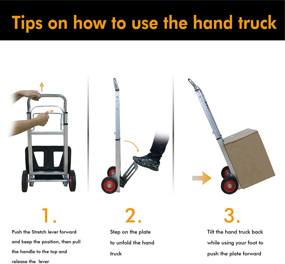 Carretilla Plegable LEADALLWAY, Aluminio, 220 lbs, 6 Ruedas