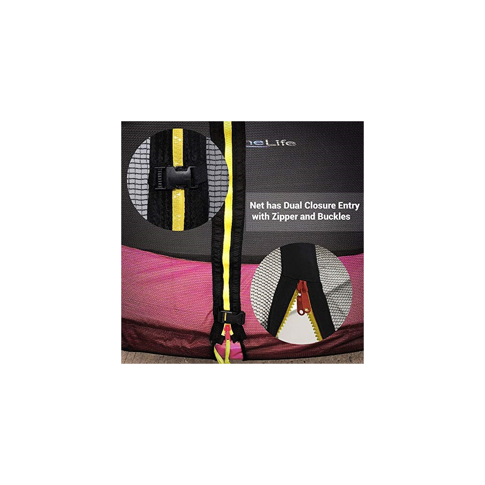 Trampolín al aire libre para niños SereneLife SLTRA10PNK