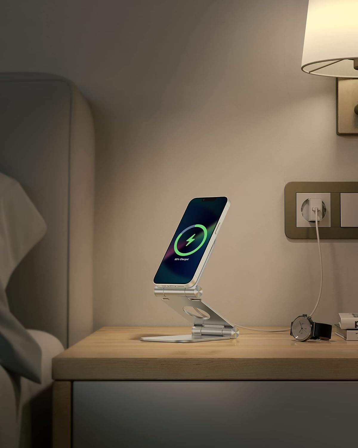 OMOTON Soporte plegable compatible iPhone 14 color plateado