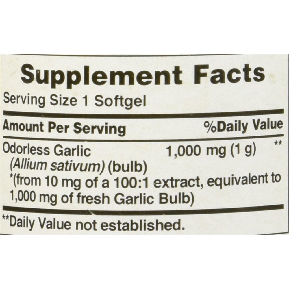 Suplementos Puritan's Pride - Ajo sin olor 1000 mg. 250 cáp