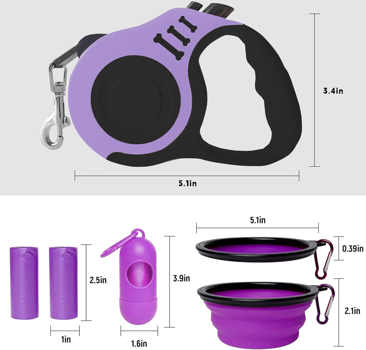 Correa Retráctil Automática para Perros con Accesorios