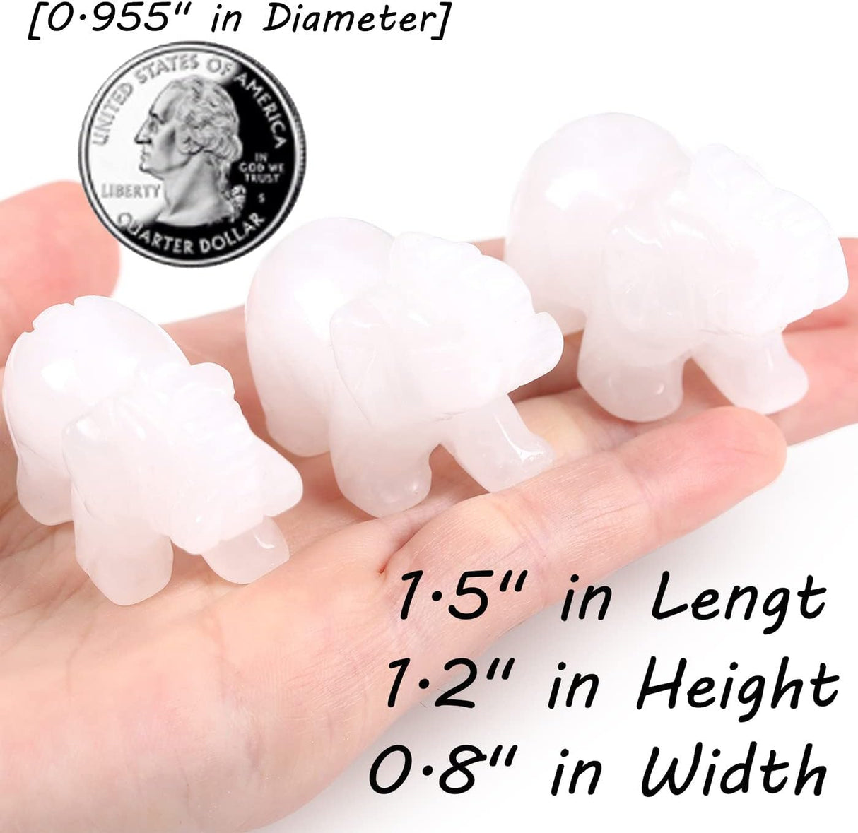 QINJIEJIE Cristales de elefante de cristal transparente