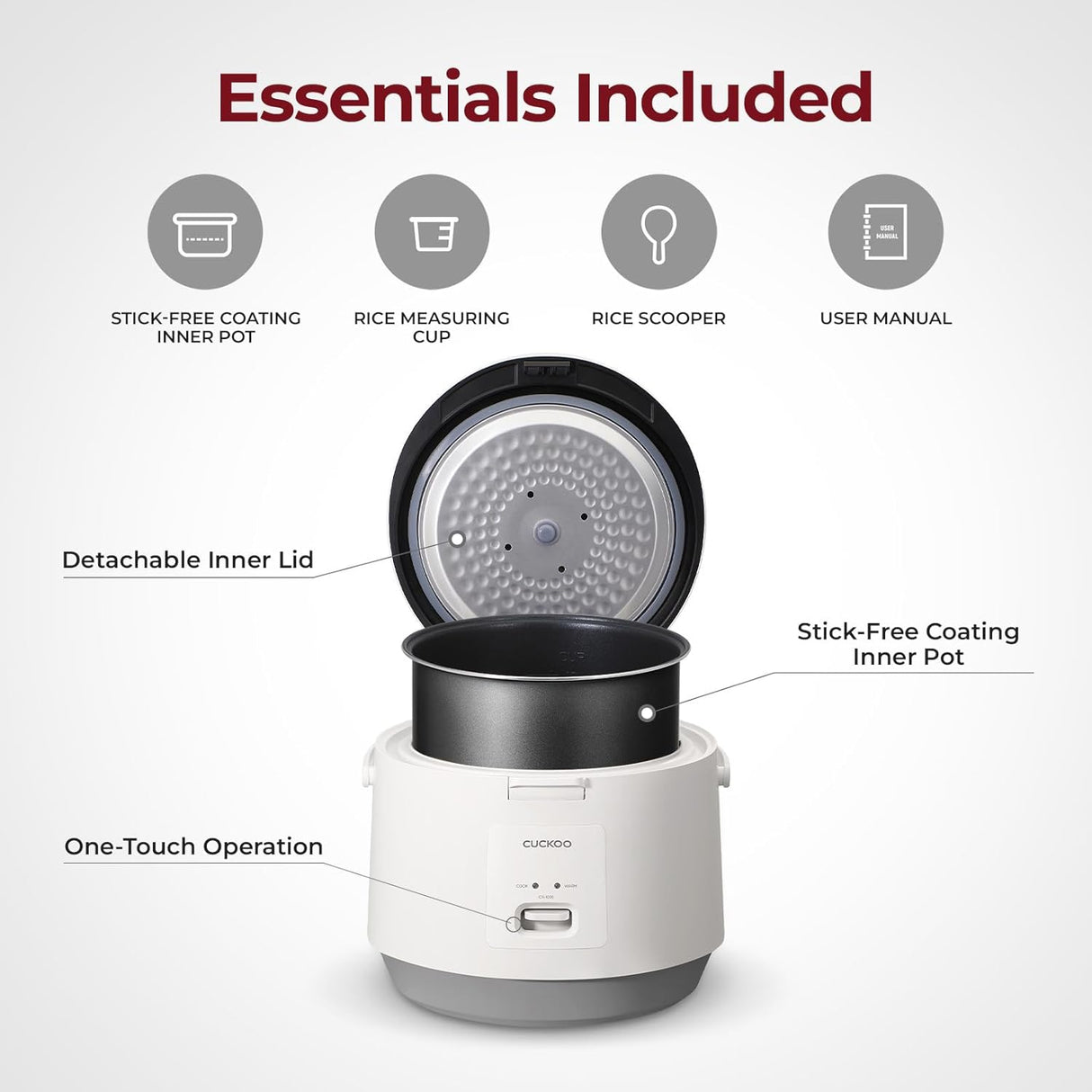 Arrocera CUCKOO CR-1095 10 Tazas, Cocción y Calentador