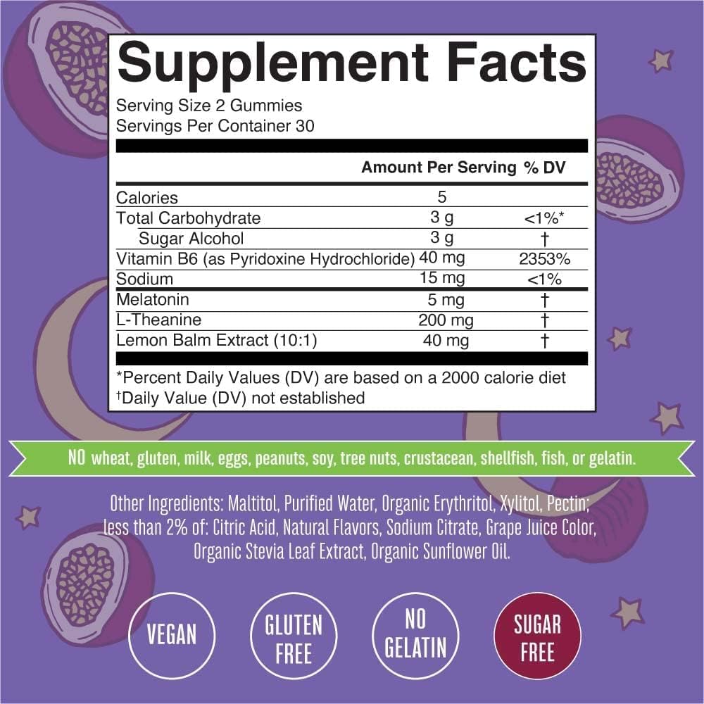 MaryRuth Organics Gomitas para dormir de 5 mg con L-teanina