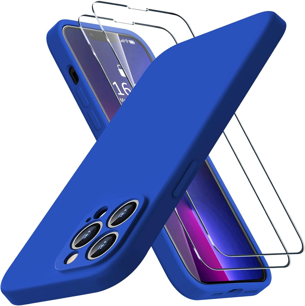 BossKiss Funda líquida de silicona para i13 Pro Max (azul Klein)