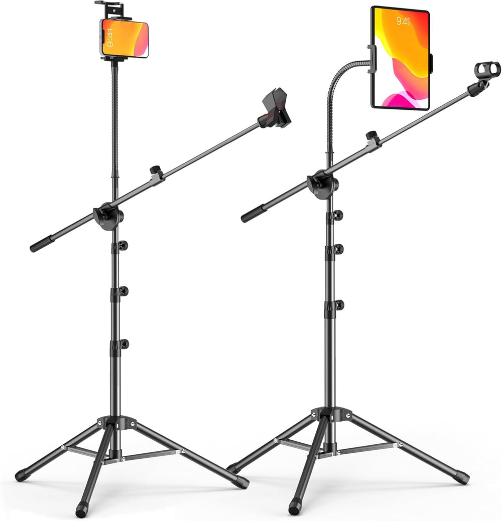 Soporte de micrófono con clip para iPad, tripié, portátil