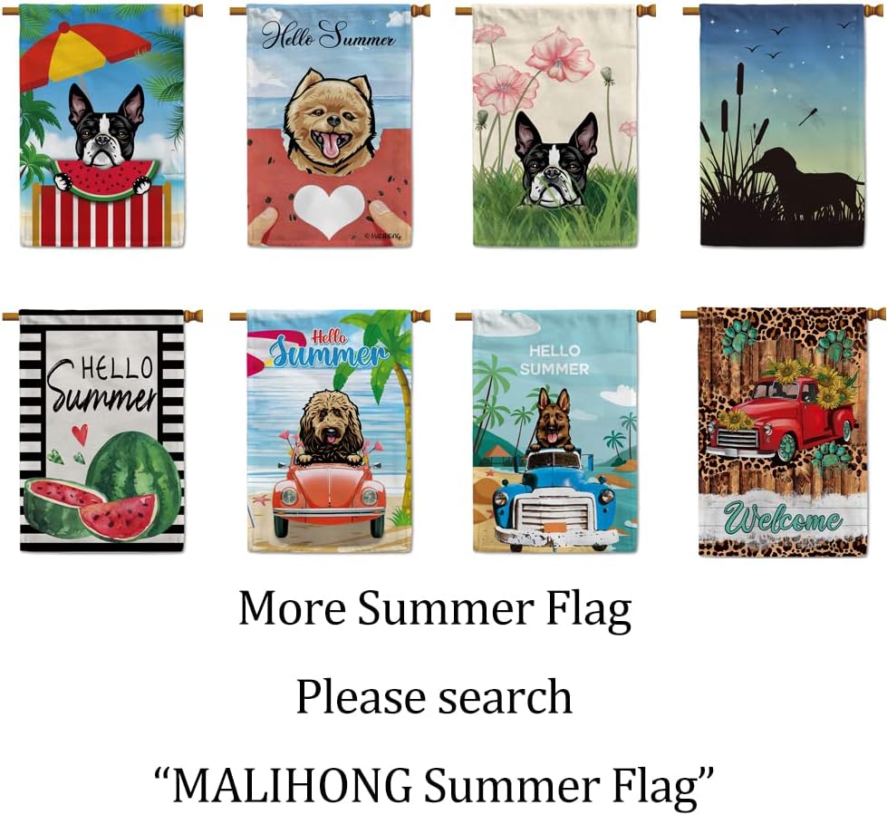 Bandera de Jardín Silueta Perro Vizsla Libélula Verano