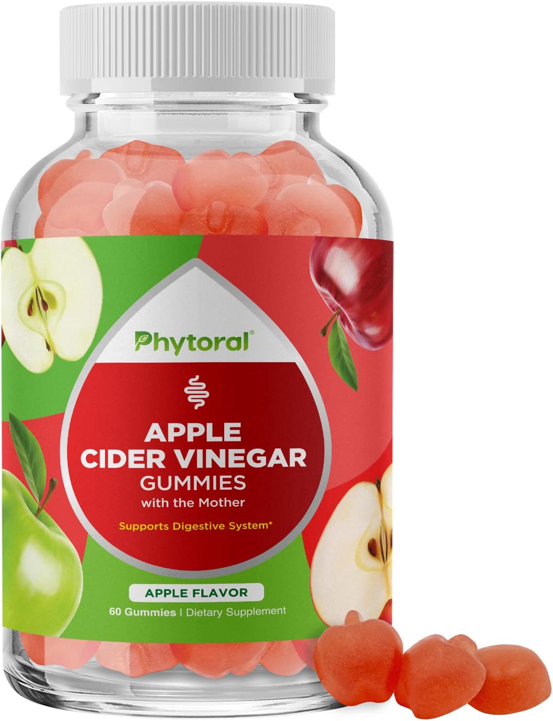 Gomitas de vinagre de sidra de manzana con la madre, gomitas