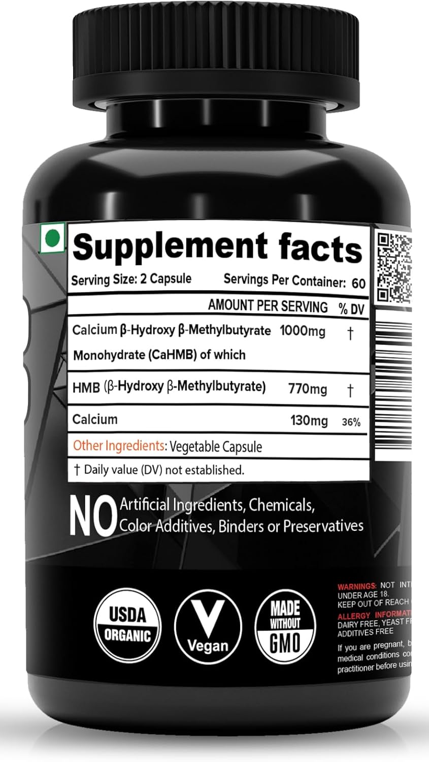 HMB 1000MG Cápsulas - Beta-Hydroxy Beta-Methylbutyrate, 120 cápsulas