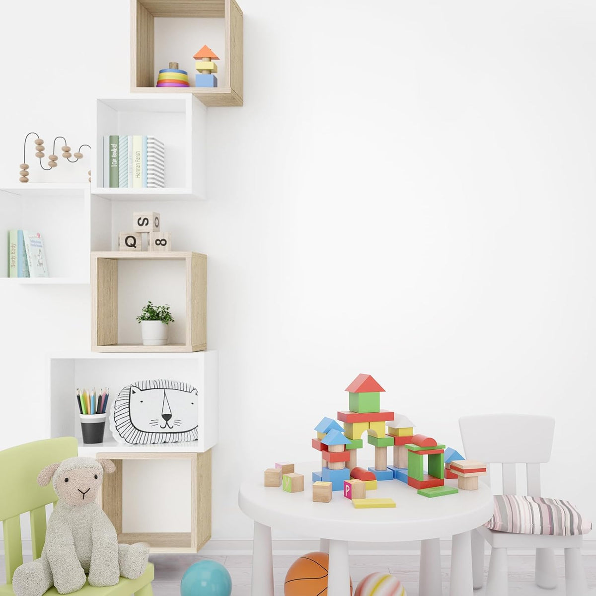 Estante Flotante Kaboon, Set de 4 Cubos, Gran Tamaño, Modelo 2023