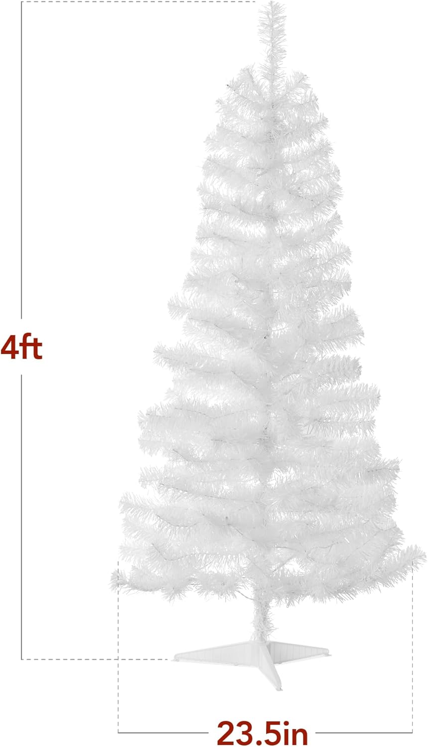 Árbol de Navidad Mini 4ft Best Choice Products, Pre-iluminado LED