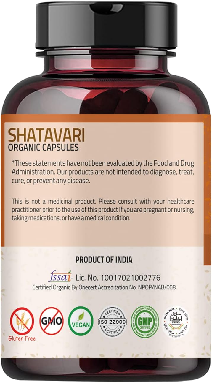 Shatavari Cápsulas (90 capsjules) 1000 mg orgánico Shatavari
