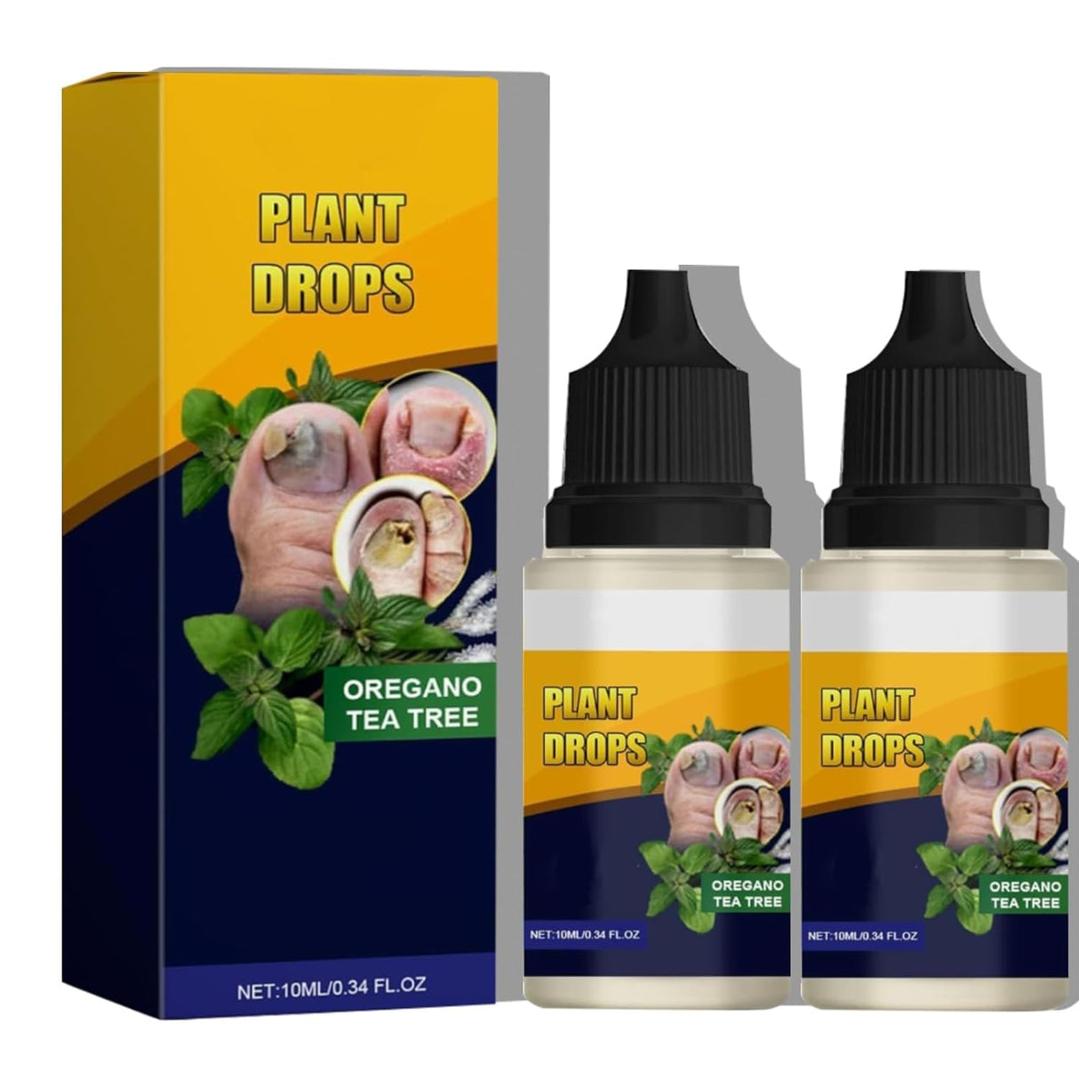 Drops para uñas, Oregano Tea Tree, 2 piezas 10ml
