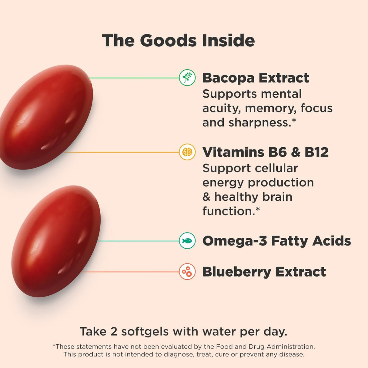 Suplemento OLLY Ultra Strength, Memoria y Concentración, 60 cápsulas