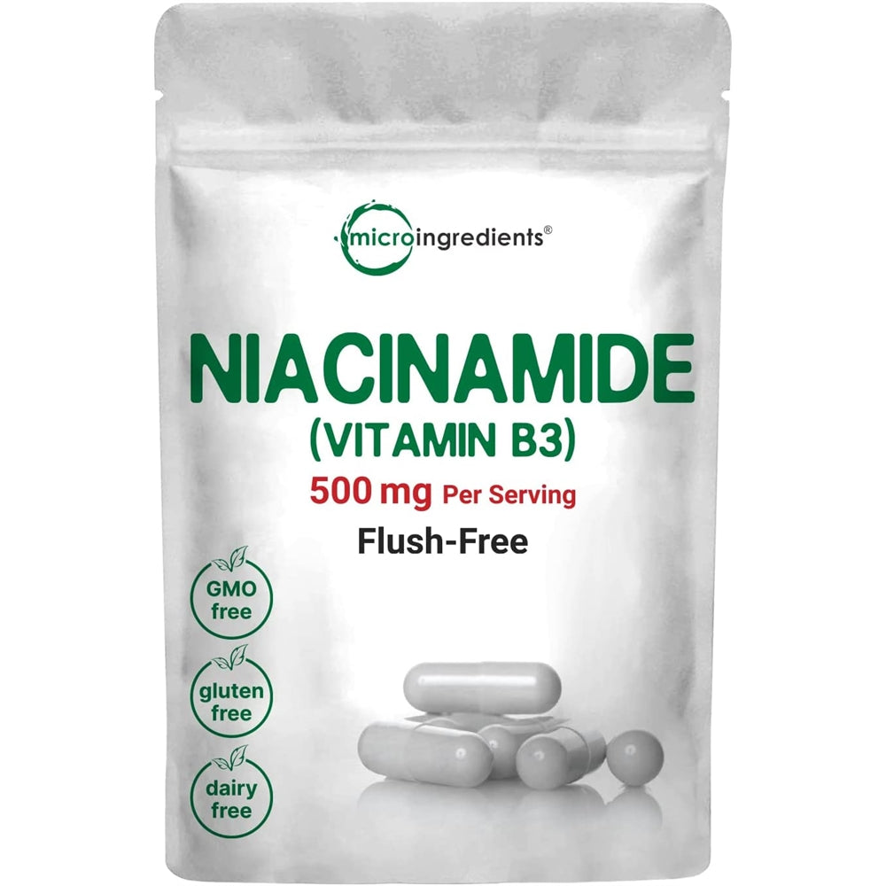 Suplemento Vitamina B3 de niacinamida de 500 mg