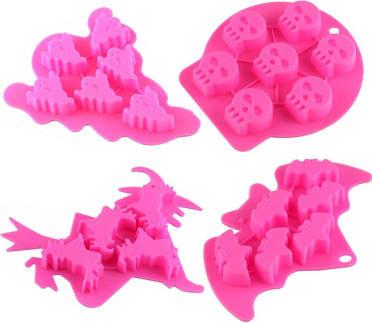Moldes de Silicona Halloween - 4 Piezas para Dulces y Jabones