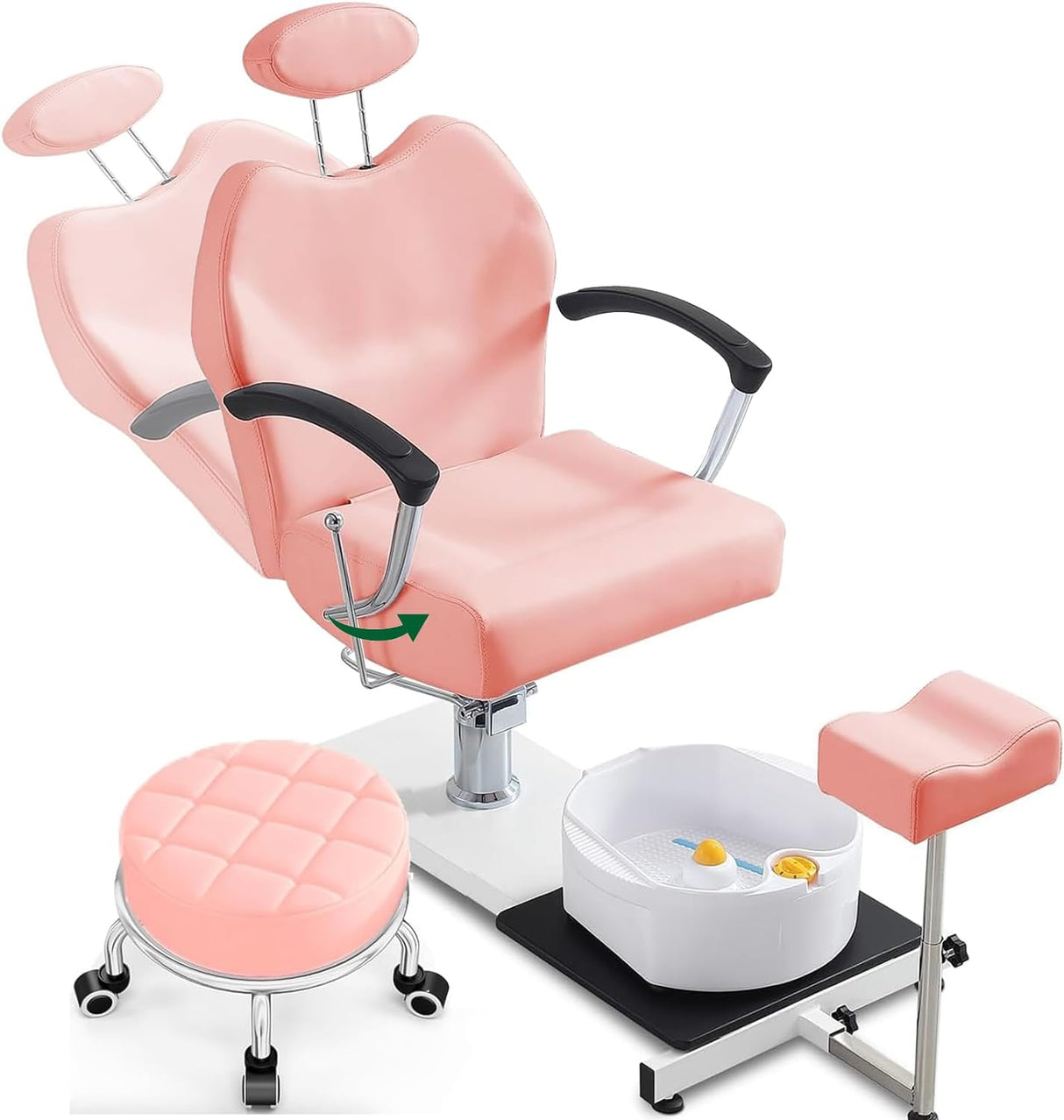 OKAKOPA Estación de pedicura portátil reclinabl para pies, reposacabezas