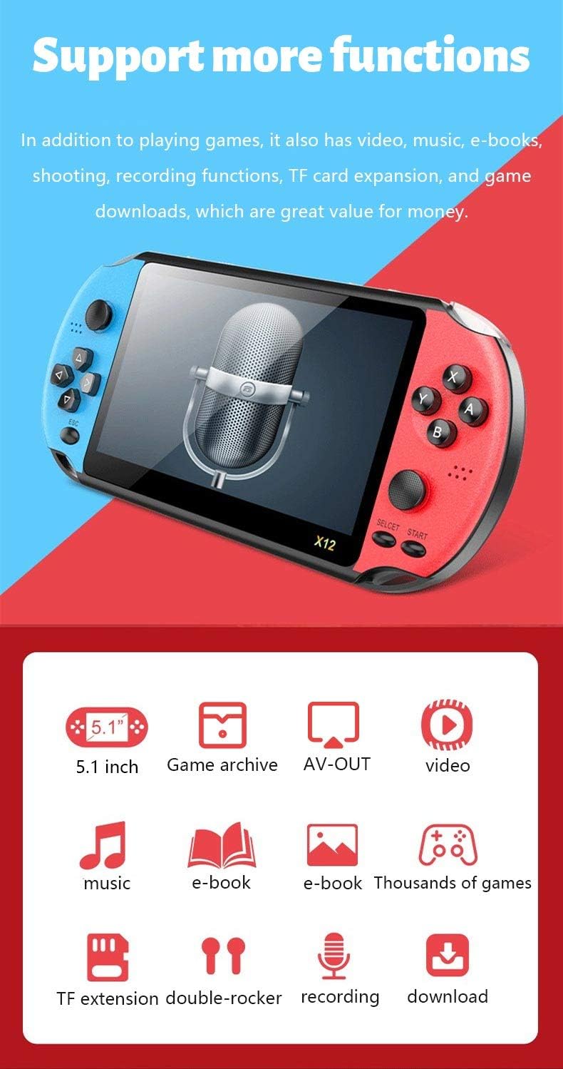 Nueva consola de videojuegos retro CZT de 5.1 pulgadas