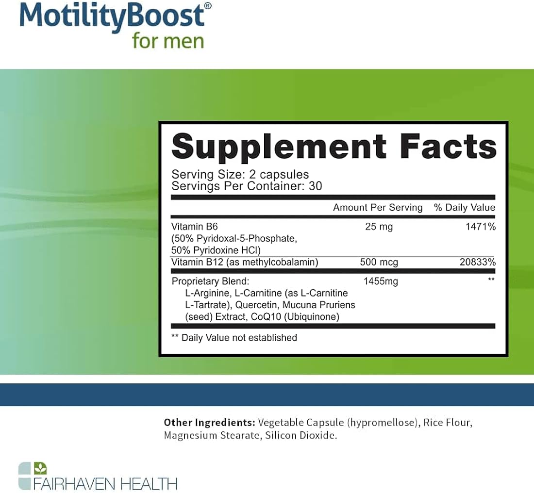 Suplemento fertilidad masculina con fórmula de vitaminas