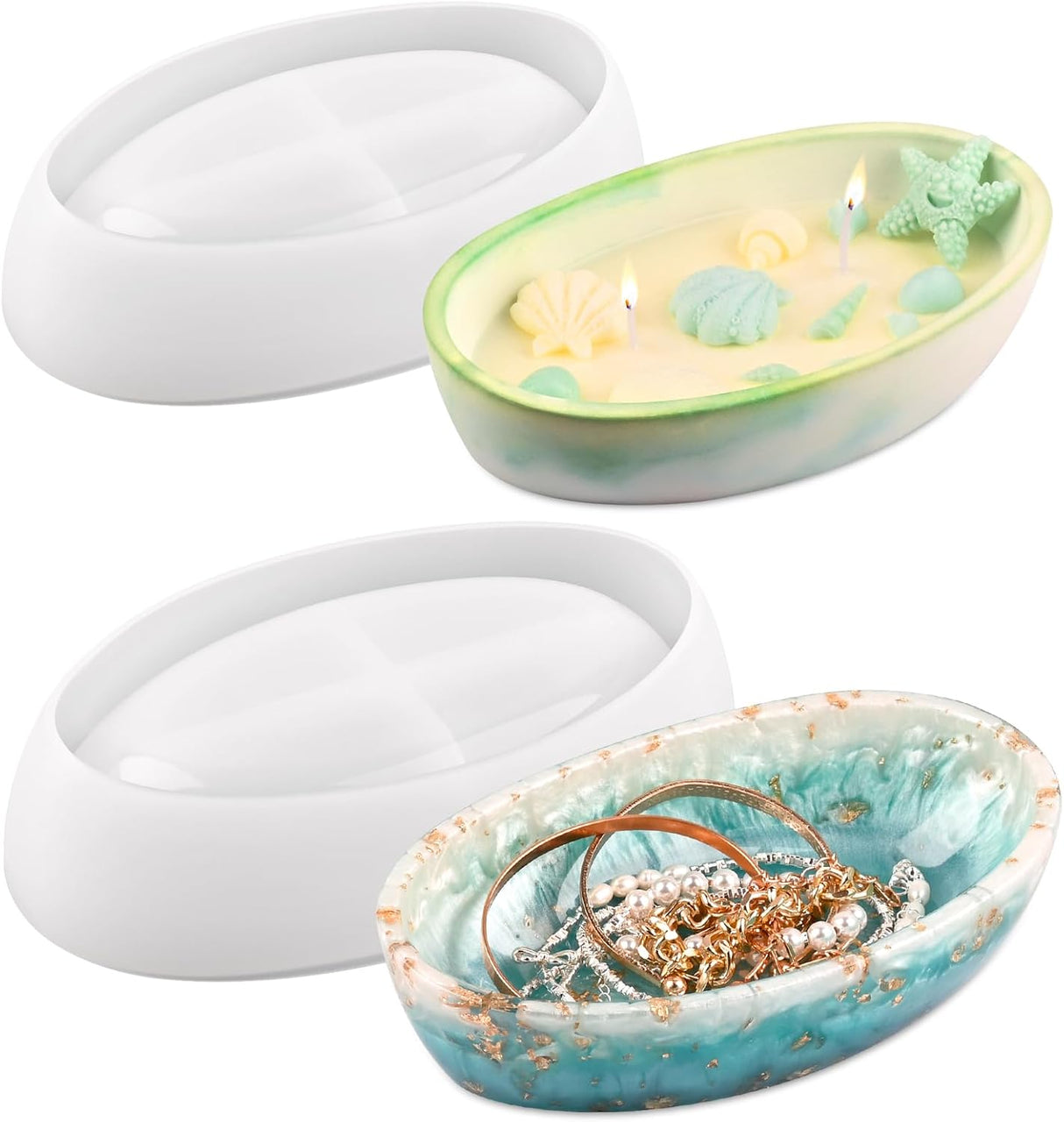 Molde de silicona para recipientes de velas y resina epoxy