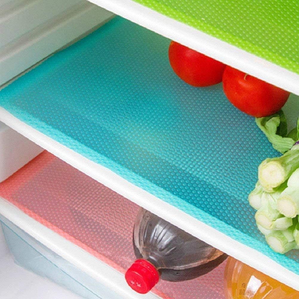 9 Estera para Refrigerador Lavables, Fácil Limpieza Rojo/Verde/3Azul