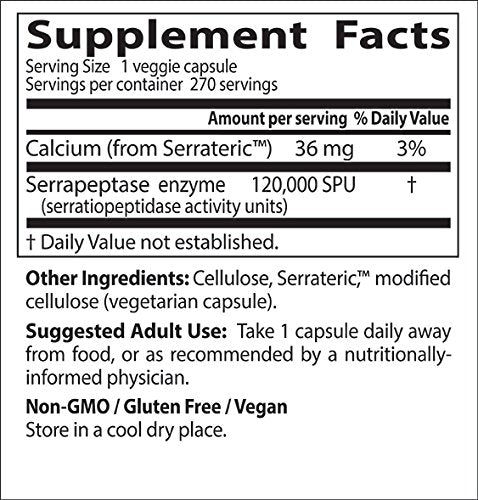 Serrapeptase de alta potencia sin gluten apoya los senos s